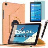 Smart Tech Lenovo Tab M7 7 Inç Standlı Tablet Kılıfı Ekran Koruyucu Kalem Set - Altın