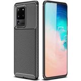 Smart Tech Samsung Galaxy S20 Ultra Karbon Desenli Negro Silikon Kılıf - Siyah
