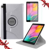 Smart Tech Samsung Galaxy Tab T290 8 Inç Döner Standlı Tablet Kılıfı ve Cam Koruma Seti - Gümüş