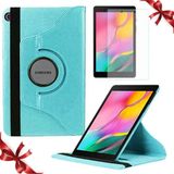 Smart Tech Samsung Galaxy Tab T290 8 Inç Döner Standlı Tablet Kılıfı ve Cam Koruma Seti - Mavi