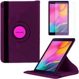 Smart Tech Samsung Galaxy Tab T290 8 Inç Döner Standlı Tablet Kılıfı ve Cam Koruma Seti - Mor