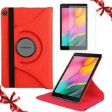 Smart Tech Smart Tech Samsung Galaxy Tab T290 8 Inç Döner Standlı Tablet Kılıfı ve Cam Koruma Seti - Kırmızı