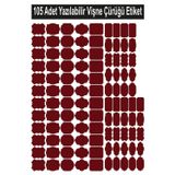 Smartad Bordo 105 Adet Yazılabilir Etiket , Kavanoz Sticker , Farklı Şekil Ve Farklı Boyutlarda
