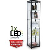 Smartad Camlı Vitrin - Cam Dolap - Camlı Koleksiyon Vitrini - Teşhir Vitrini - Kupa Dolabı 1753B