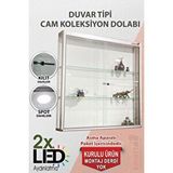 Smartad Camlı Vitrin - Camlı Dolap - Camlı Koleksiyon Vitrini - Cam Raf - Kurulu Ürün 100x100x20