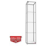 Smartad Camlı Vitrin - Camlı Dolap - Camlı Koleksiyon Vitrini - Cam Raf - Kurulu Ürün 200x40x40