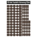 Smartad Kahverengi 105 Adet Yazılabilir Etiket , Kavanoz Sticker , Kahverengi