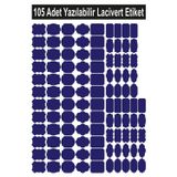 Smartad Lacivert 105 Adet Yazılabilir Etiket , Kavanoz Sticker , Farklı Şekil Ve Farklı Boyutlarda Lacivert