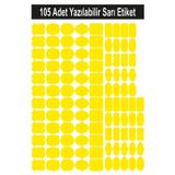 Smartad Sarı 105 Adet Yazılabilir Etiket , Kavanoz Sticker , Farklı Şekil Ve Farklı Boyutlarda
