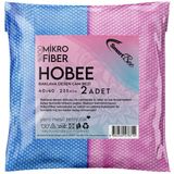 SmartBee Hobee 2'li 40x40 cm 235gsm - Pembe/Mavi Mikrofiber Cam Silme Bezi