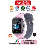 Smartberry Çocuk Konum Takipli Sim Kart Girişli Lbs Ve Sos Özellikli Akıllı Saat - Pembe