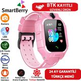 Smartberry Z2 Lbs Konumlu Akıllı Çocuk Takip Saati Sim Kartlı Arama, Kameralı, Gizli Dinleme Özellikli - Şeker Pembe - LBS Açık Pembe