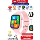 Smartberry Z53 Görüntülü Görüşme Gps Wıfı Net Konum Gizli Dinleme Akıllı Çocuk Takip Saati Sim Kartlı - Pembe