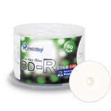 Smartbuy 50-Disc 25 GB 6 x BD-R BDR Blu-Ray tek katmanlı Beyaz Inkjet göbek & bağlantı, dağıtma kutusu boş baskıya veriler üzerine yazılabilir medya Scheibe Cakebox/mil ambalaj