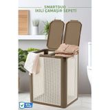 Smartduo İki Bölmeli Çamaşır Sepeti 84lt. İki Renkli Çok Renkli