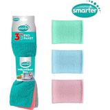 SMARTER 3 LÜ MİKROFİBER TEMİZLİK BEZİ + 3 LÜ PRATİK SÜNGER BULAŞIK SÜNGERİ