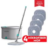 SMARTER AQUA MASTER 4 ADET MİKROFİBER MOP TEMİZ&KİRLİ SUYU AYIRMA ÖZELLİĞİ OTOMATİK TEMİZLİK SETİ PASPAS