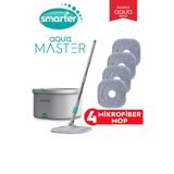 SMARTER AQUA MASTER 4 ADET MİKROFİBER MOP TEMİZ&KİRLİ SUYU AYIRMA ÖZELLİĞİ OTOMATİK TEMİZLİK SETİ