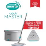 SMARTER AQUA MASTER + ÜÇGEN APARAT TEMİZ & KİRLİ SUYU AYIRMA ÖZELLİĞİ OTOMATİK TEMİZLİK SETİ MOP PASPAS CAM VE KÖŞE İÇİN