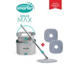 SMARTER Aqua Max 2 Adet Yedekli Çift Kova Temiz&kirli Suyu Ayırma Özelliği Otomatik Temizlik Seti