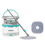 SMARTER Aqua Max ÖZEL SERİ ŞEFFAF Temiz&Kirli Suyu Ayırma Çift Kova Yedekli Temizlik Seti Mop Paspas