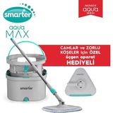 Smarter Aqua Max ve Üçgen Aparat Temiz & Kirli Suyu Ayırma Temizlik Seti Mop Paspas Cam Sileceği - Gri