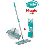 SMARTER MAGIC MOP + MİKROFİBER 3 LÜ TEMİZLİK BEZİ PASPAS TEMİZLİK SETİ MANDALLI