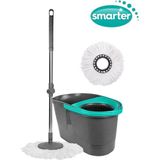 SMARTER Otomatik Temizlik Seti Mikrofiber Yedekli Mop Paspas - Standart - Gri - Yeşil