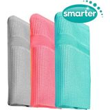 Smarter Premium Mikrofiber Temizlik Bezi 40 x 60 cm 3’lü Anti Alerjik Polyester Malzeme - Gri - Standart
