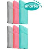 Smarter Premium Mikrofiber Temizlik Bezi 40 x 60 cm Gri Polyester 6’lı Antibakteriyel Özellik - Standart