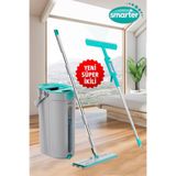 SMARTER Süper İkili Aqua Jet + Glasy Cam Temizlik Sistemi Seti Mop Paspas
