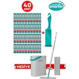 SMARTER Tüy Toplayıcı 40 Adet Yedek Rulo Aparat ve Aqua Star Mop Paspas Derin Temizlik İçin