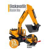SmartFox Büyük Boy Oyuncak Ekskavatör Kepçe – 360° Dönebilen Kabinli İş Makinesi
