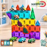 SmartFox Manyetik Bloklar 64 Parça Mıknatıslı Yapı Oyuncak Seti Eğitici Kutu Oyuncak