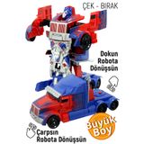 SmartFox Robota Dönüşen Çek Bırak Araba Oyuncak Tır Optimus Prime