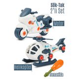 SmartFox Sök Tak 2'li Oyuncak Araç Seti Motor ve Helikopter Seti