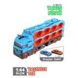 SmartFox Sürat Pistli Tır - 2 Metre Yarış Pisti Özellikli 2 Araçlı Araç Taşıyıcı Oyuncak Tır