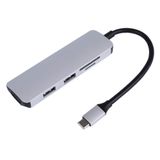 smartgift be generous to your lovers 5 Port Macbook uyumlu Type C USB 3.0 Hub HDMI SD/TF Çevirici Dönüştürücü Çoklayıcı Çoğaltıcı (GRİ)