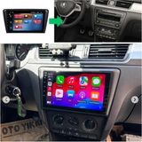 SmartGO Skoda Rapid Android Gps Carplay 8+256 GB Kamera + Çerçeve (2013-2018) (Yazılımsal) - RENK - Siyah