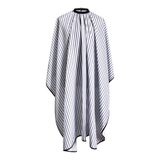 SMARTHAIR Profesyonel Salon Pelerini Polyester Berber Pelerini Saç Kesim Pelerin, 144,8 cm x 169,7 cm, Siyah ve Beyaz Çizgili, C250023B-L