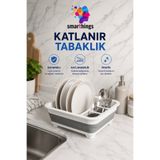 smarthings Katlanabilir Silikon Bulaşıklık Tabaklık Çatal Kaşıklıklı Bulaşık Kurutmalık