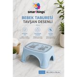 smarthings Tavşan Desenli Bebek Basamak Taburesi Kaymaz Tabanlı Çocuk Lavabo Basamağı
