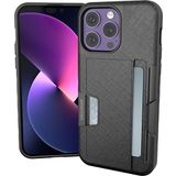Smartish iPhone 14 Pro Max Cüzdan Kılıfı - Cüzdan Slayer Vol. 2 [İnce + Koruyucu] Dayanaklı Kredi Kartı Tutucu - Siyah Kravat