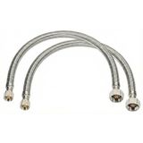Smartizi 2 Adet 3/8" - 3/8" Dişi Çelik Örgülü Flex Hortum (50 cm) - Klozet ve Rezervuar Su Bağlantı Spirali - Paslanmaz Esnek Tesisat Borusu ve Ara Musluk Bağlantısı (2'li Eko Paket)