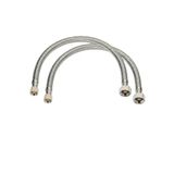 Smartizi 2 Adet 3/8" - 3/8" Dişi Çelik Örgülü Flex Hortum (50 cm) - Klozet ve Rezervuar Su Bağlantı Spirali - Paslanmaz Esnek Tesisat Borusu ve Ara Musluk Bağlantısı (2'li Eko Paket)