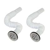 Smartizi 2 adet Lavabo Gider Hortumu/Körüklü Lavabo Sifonu/Eviye Gider Borusu (Paslanmaz Çelik Süzgeçli ve Vidalıdır)