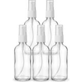 Smartizi 5'li Boş Sprey Şişe Seti (100 ml) - Seyahat, Dezenfektan ve Kolonya İçin Şeffaf Fısfıs Şişe