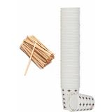 Smartizi Pratik İkram Seti - 50 Adet Karton Bardak (7 Oz) + 50 Adet Ahşap Karıştırıcı