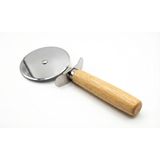 Smartizi Profesyonel Ahşap Saplı Pizza ve Hamur Kesici - 9 cm Paslanmaz Çelik Rulet Bıçak - Klasik Tasarım (24 cm)