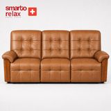 Smarto Relax Berlin 3’lü Orta Konsollu Bardaklıklı Yatar Ayak Uzatmalı Ergonomik Deri Sinema TV Koltuğu - Kahverengi